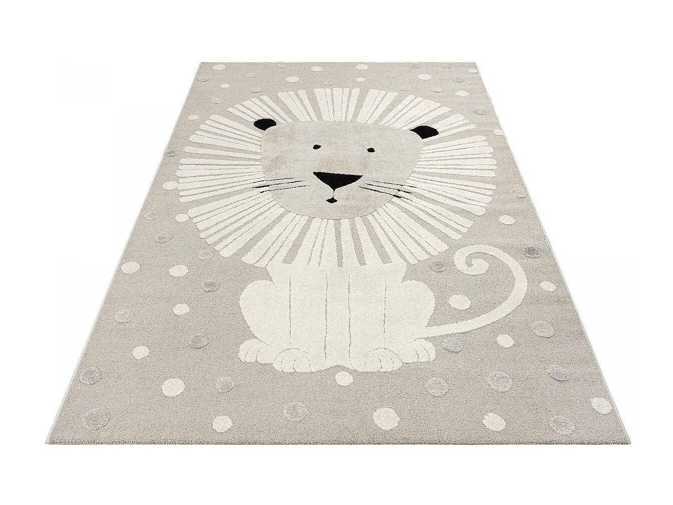 Tapis enfant LYN9 LI ON 200x290 cm Beige - Tapis facile d'entretien, doux et soyeux