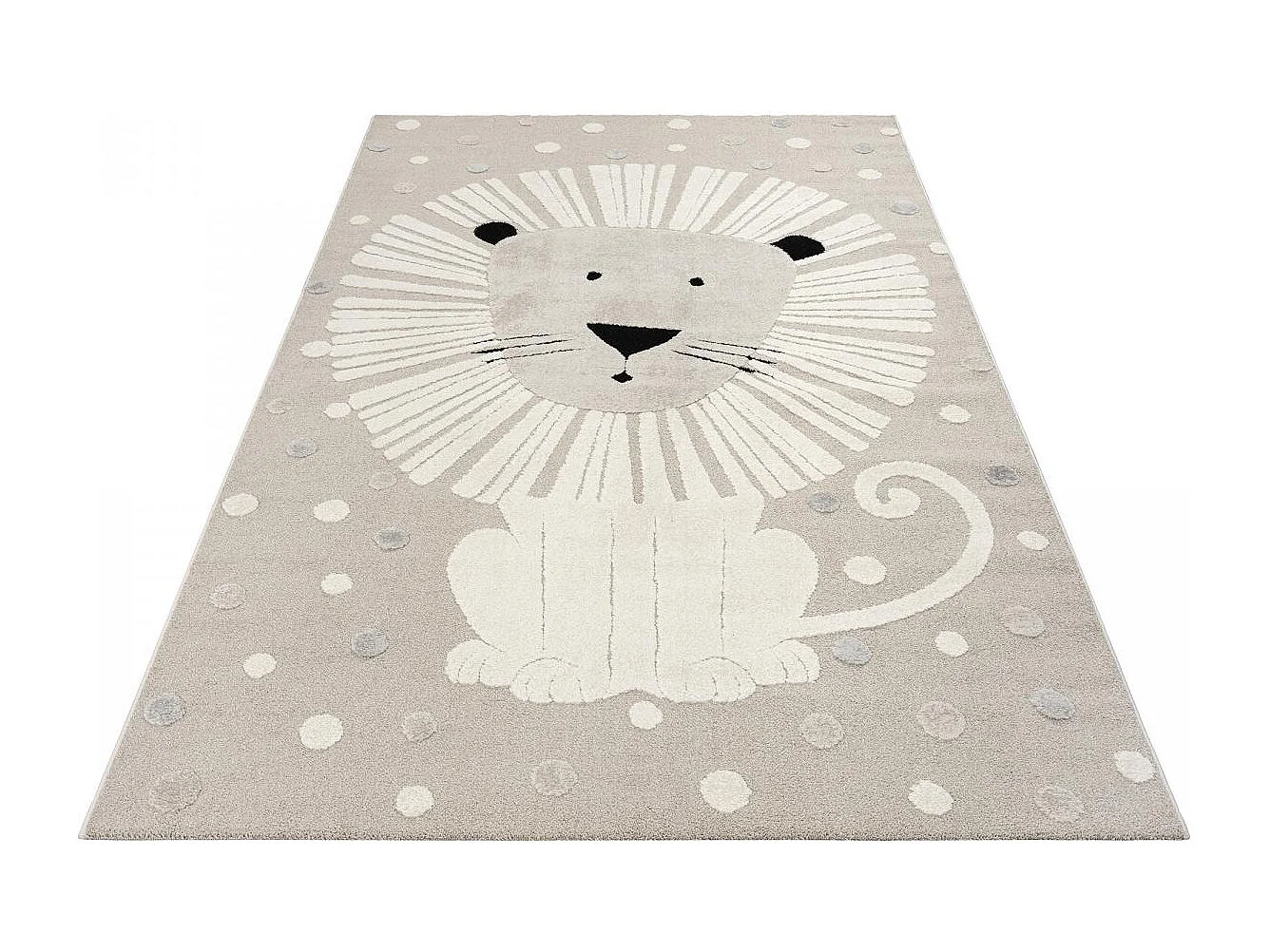 Tapis enfant LYN9 LI ON 200x290 cm Beige - Tapis facile d'entretien, doux et soyeux