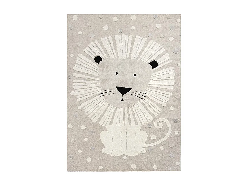 Tapis enfant LYN9 LI ON 200x290 cm Beige - Tapis facile d'entretien, doux et soyeux