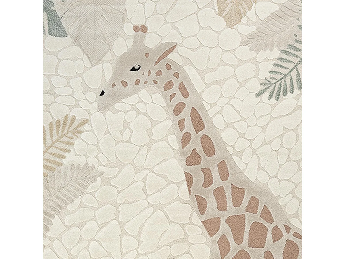 Tapis enfant LYN9 GIR AF 80x150 cm Crème - Tapis facile d'entretien, doux et soyeux