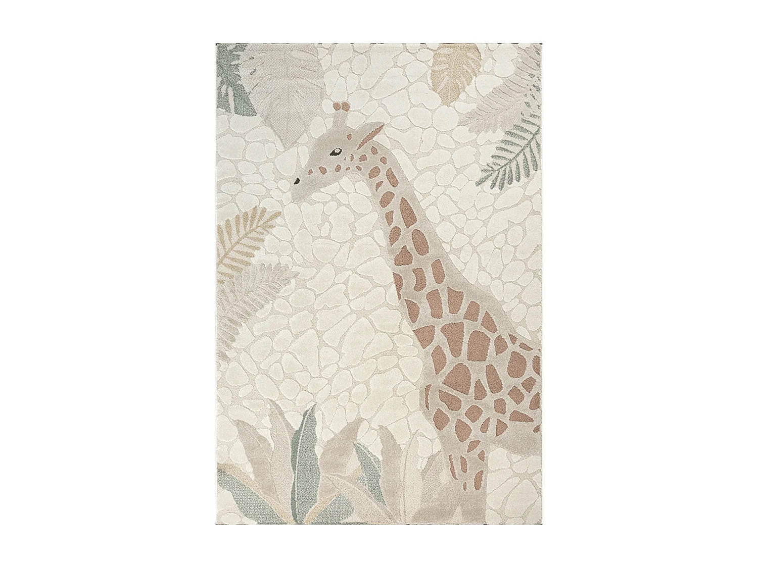 Tapis enfant LYN9 GIR AF 80x150 cm Crème - Tapis facile d'entretien, doux et soyeux