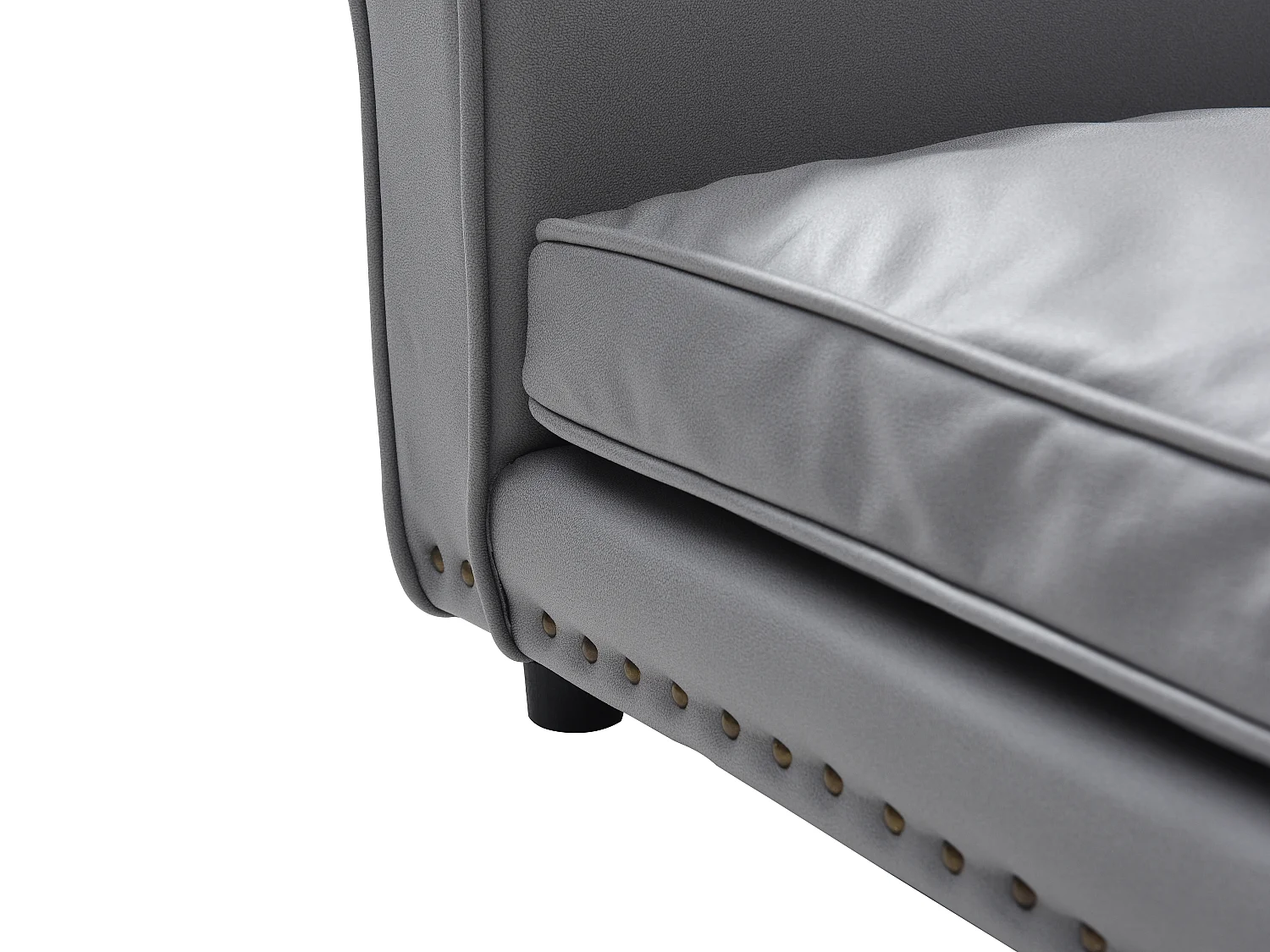 Tiersofa - 94 x 65 x 42 cm - Kunstleder - Grau - GALIAMA