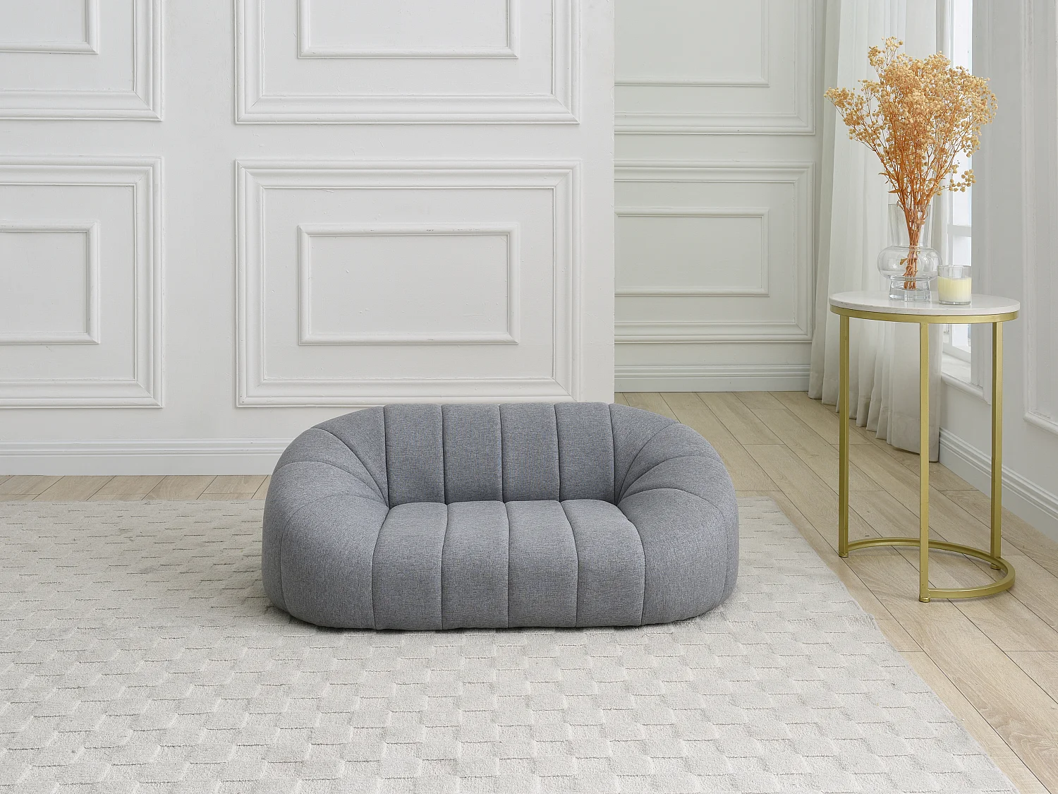 Canapé pour animaux en tissu gris chiné - L. 98 x P. 62 x H. 33 cm - PARUIMA