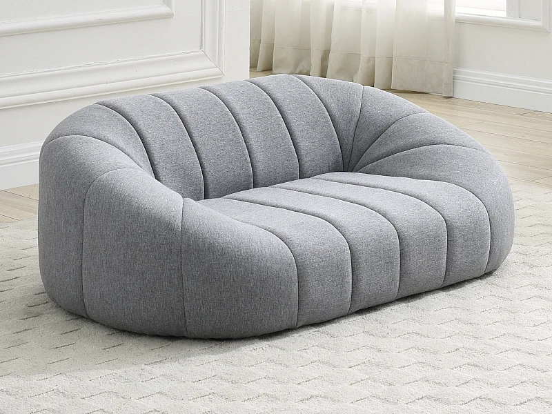 Tiersofa - 98 x 62 x 33 cm - melierter Stoff - Grau - PARUIMA