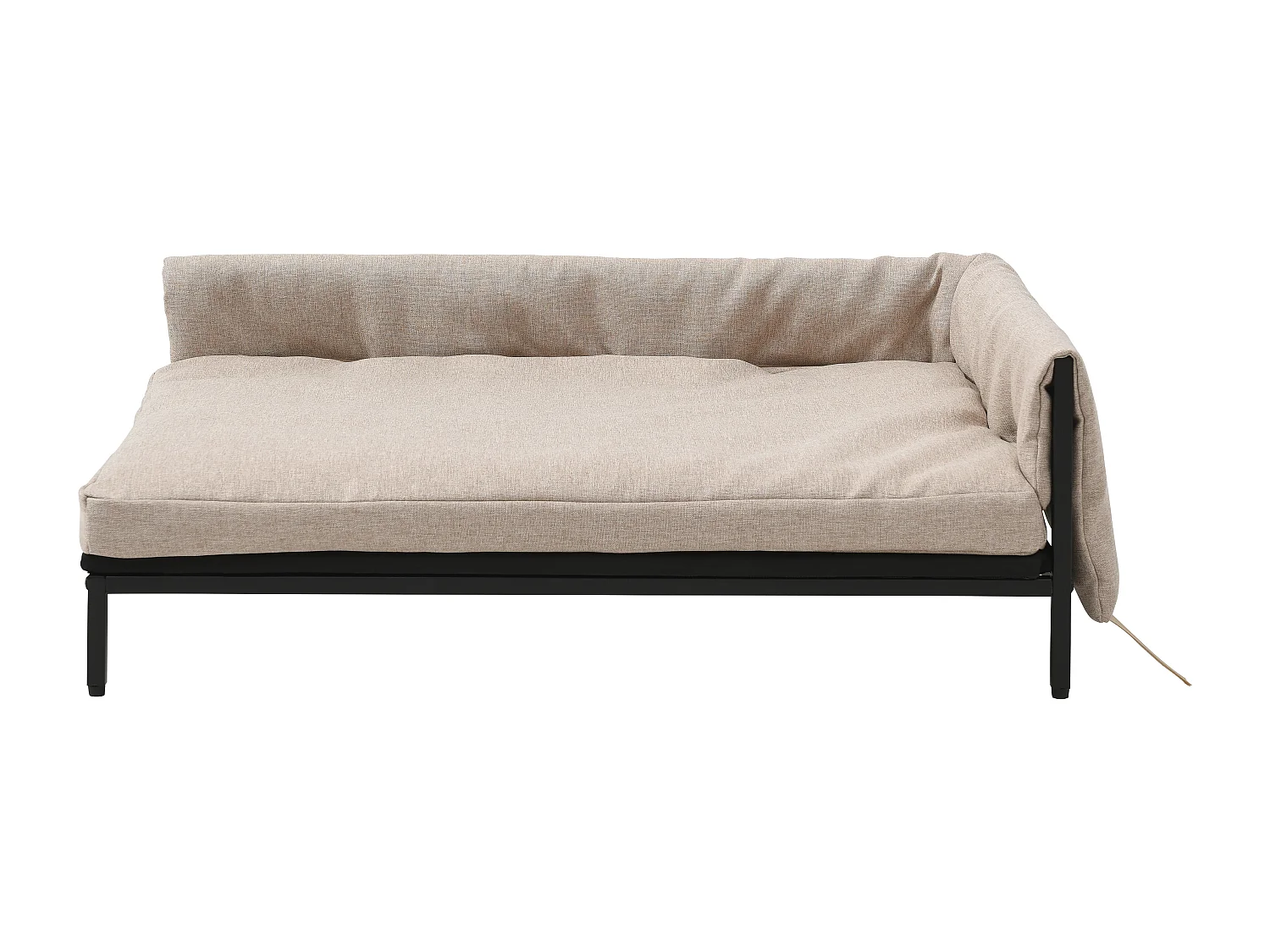Sofá para mascotas de lino y patas de metal - Beige - L. 80 x P. 58 x Alt. 28 cm - SIPARIA
