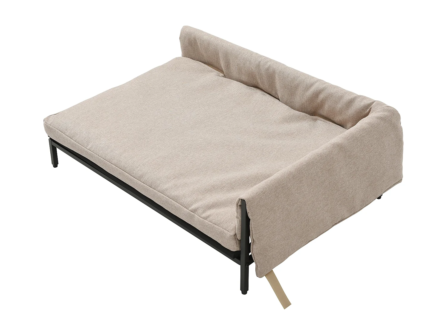 Sofá para mascotas de lino y patas de metal - Beige - L. 80 x P. 58 x Alt. 28 cm - SIPARIA