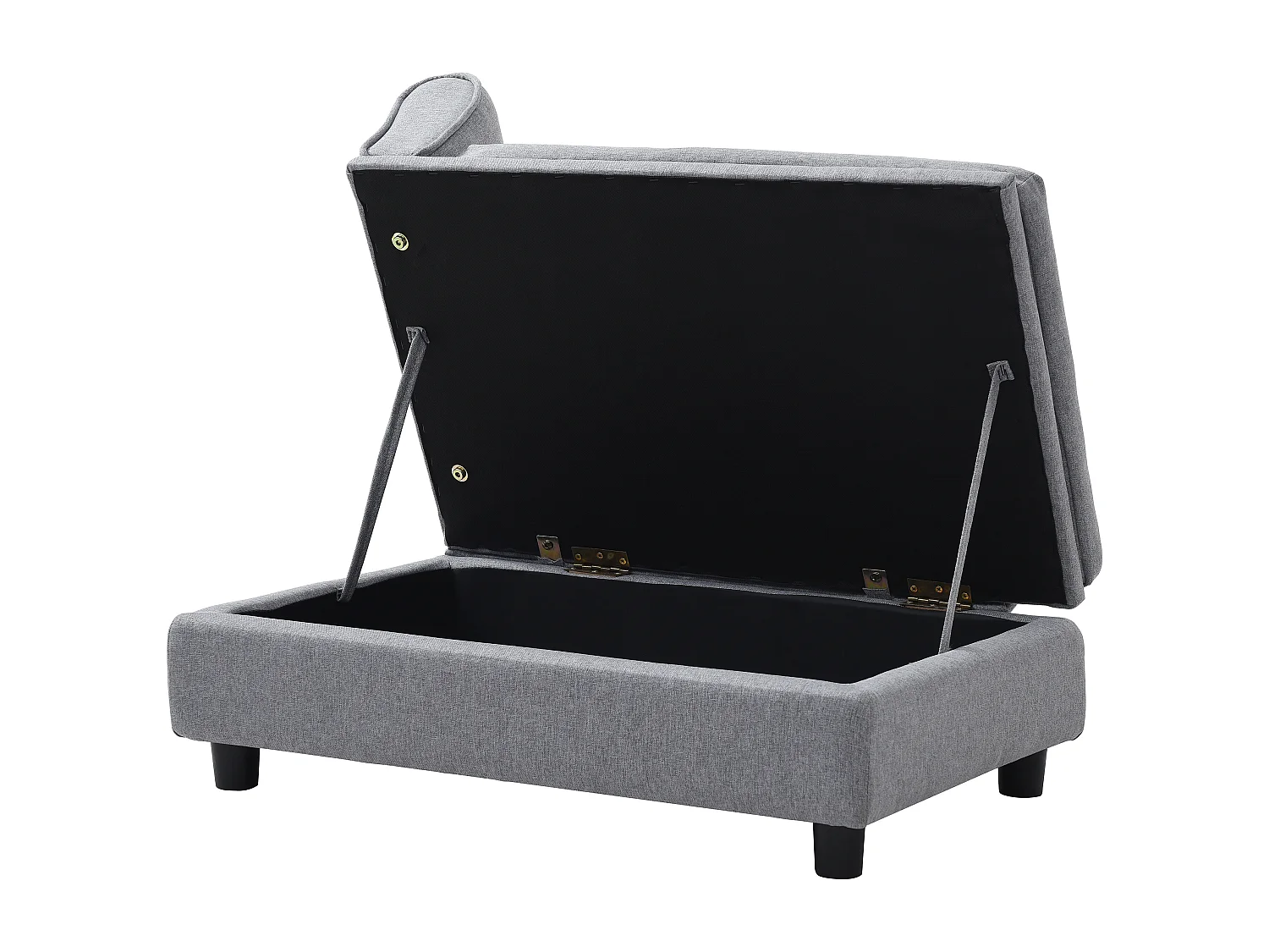 Sofá para mascotas con almacenamiento - Gris jaspeado - L. 76 x P. 45 x A. 42 cm - BARAMITA