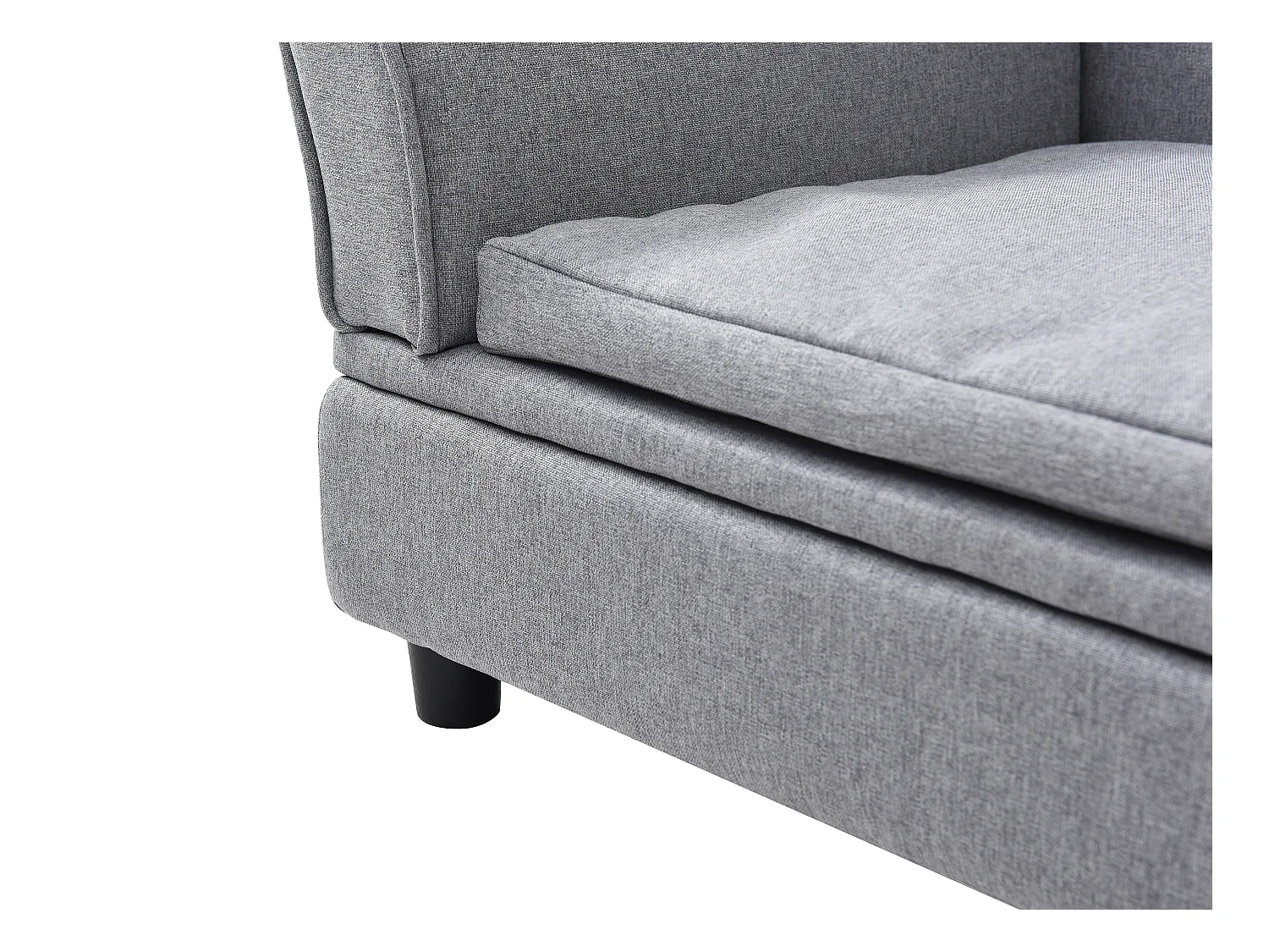 Kanapa narożna dla zwierząt ze skrzynią - Szary melanż - szer. 76 x gł. 45 x wys. 42 cm - BARAMITA