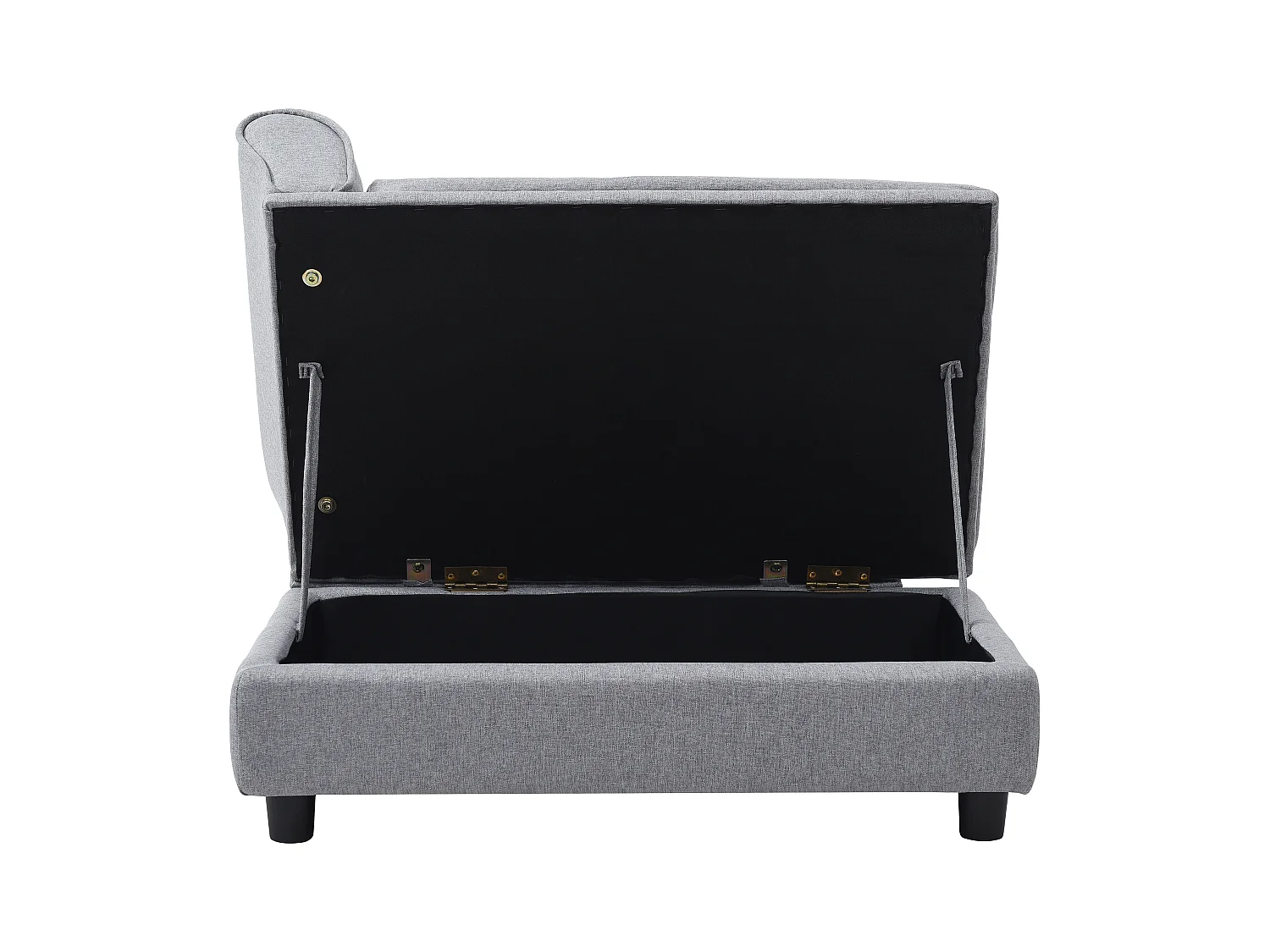 Kanapa narożna dla zwierząt ze skrzynią - Szary melanż - szer. 76 x gł. 45 x wys. 42 cm - BARAMITA