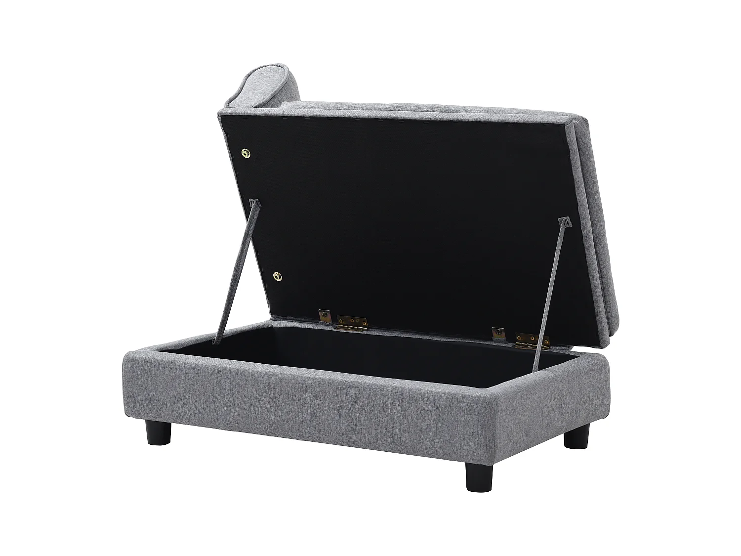 Kanapa narożna dla zwierząt ze skrzynią - Szary melanż - szer. 76 x gł. 45 x wys. 42 cm - BARAMITA