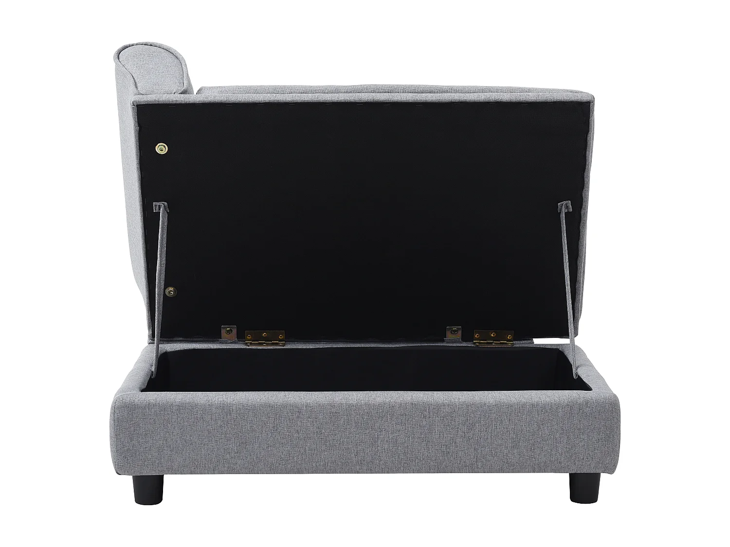 Hoekbankje voor huisdieren met opbergruimte - Gechineerd grijs - L76 x D45 x H42 cm - BARAMITA