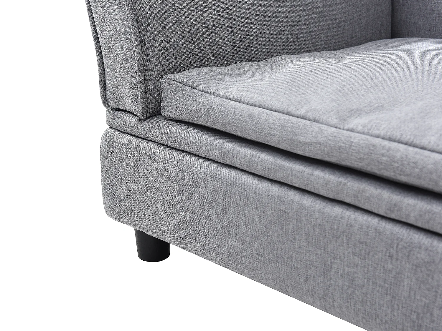 Hoekbankje voor huisdieren met opbergruimte - Gechineerd grijs - L76 x D45 x H42 cm - BARAMITA