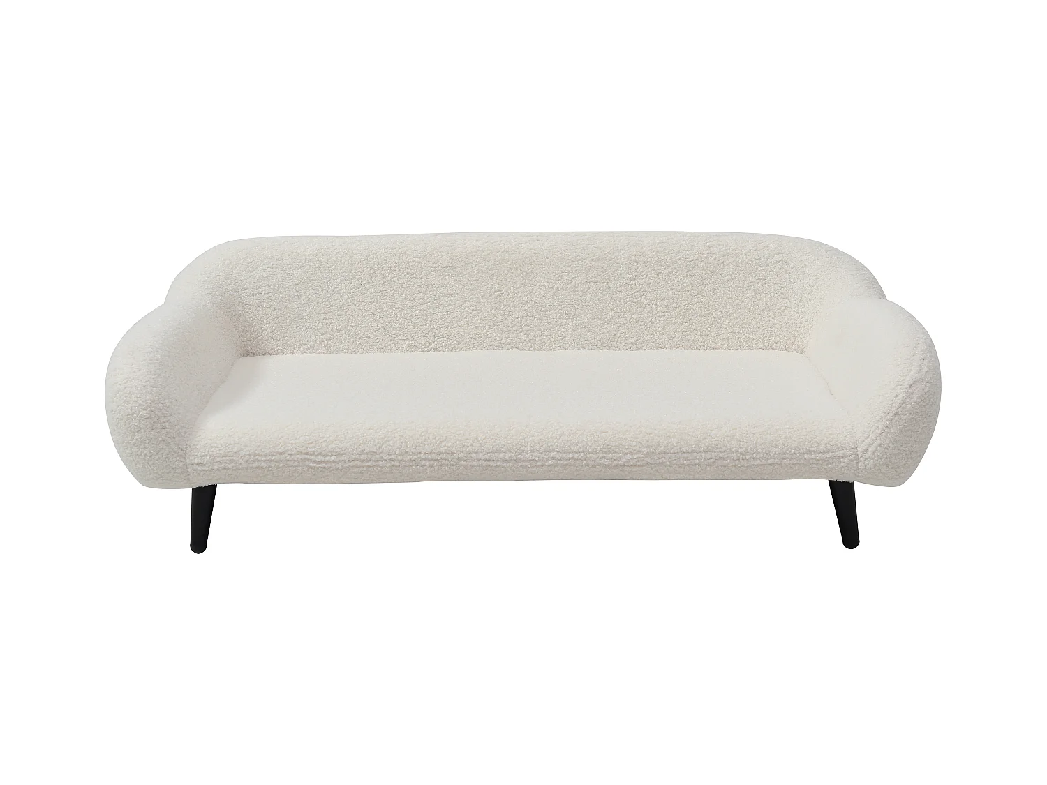 Canapé pour animaux en tissu bouclette et piètement métal - L.99 x P. 61 cm -  Blanc crème - ZOLIA