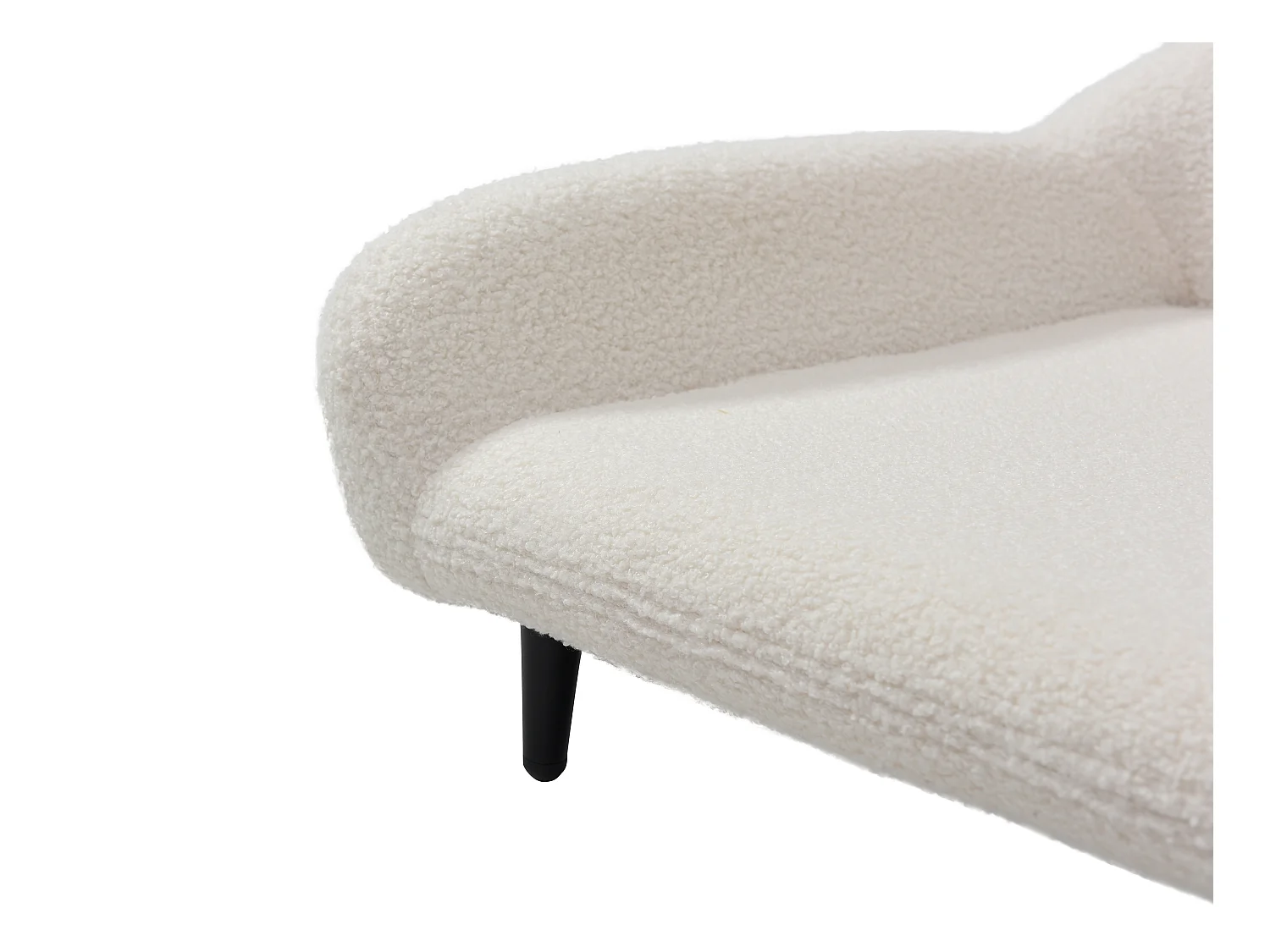 Canapé pour animaux en tissu bouclette et piètement métal - L.99 x P. 61 cm -  Blanc crème - ZOLIA