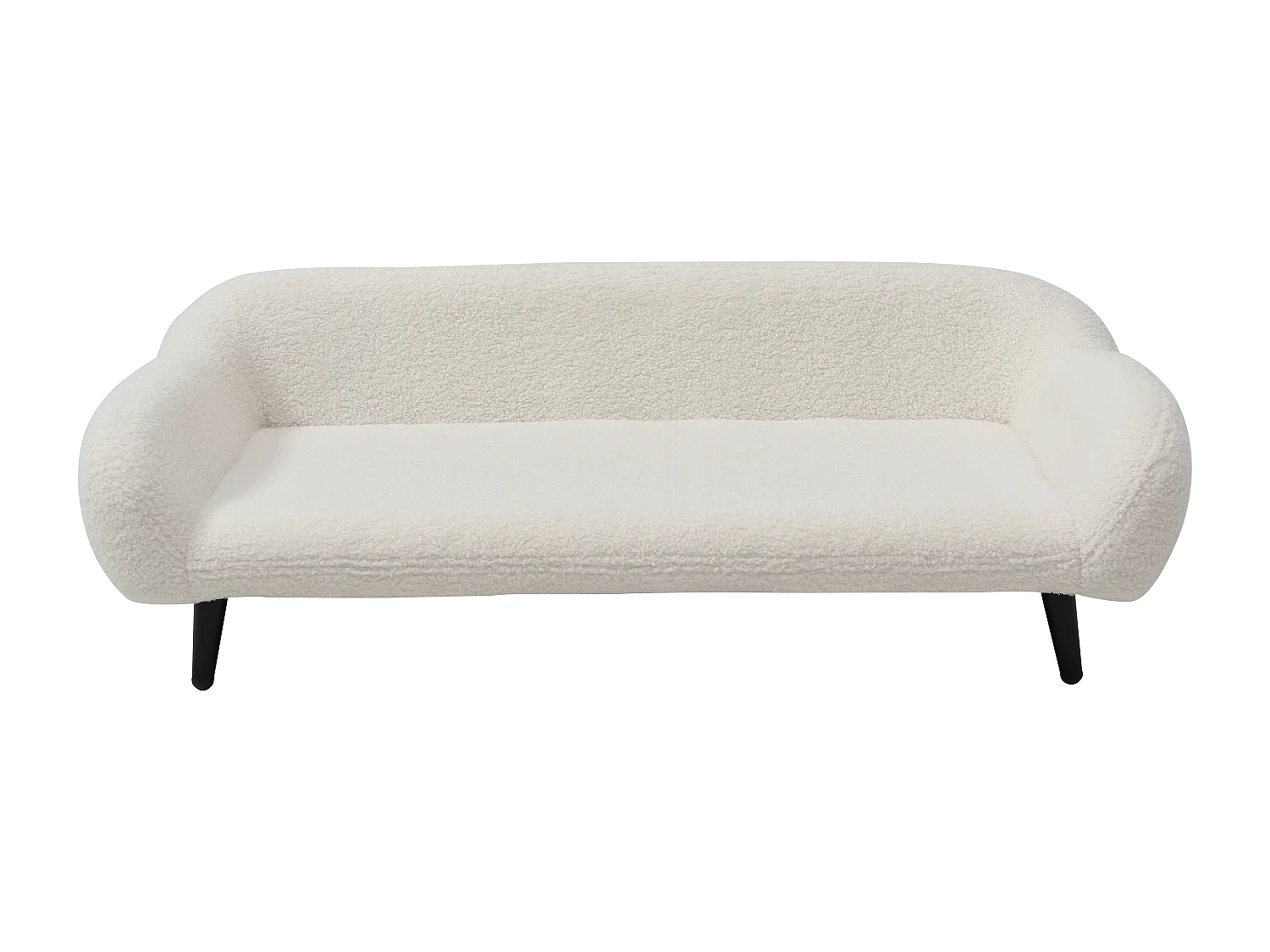 Canapé pour animaux en tissu bouclette et piètement métal - L.99 x P. 61 cm -  Blanc crème - ZOLIA