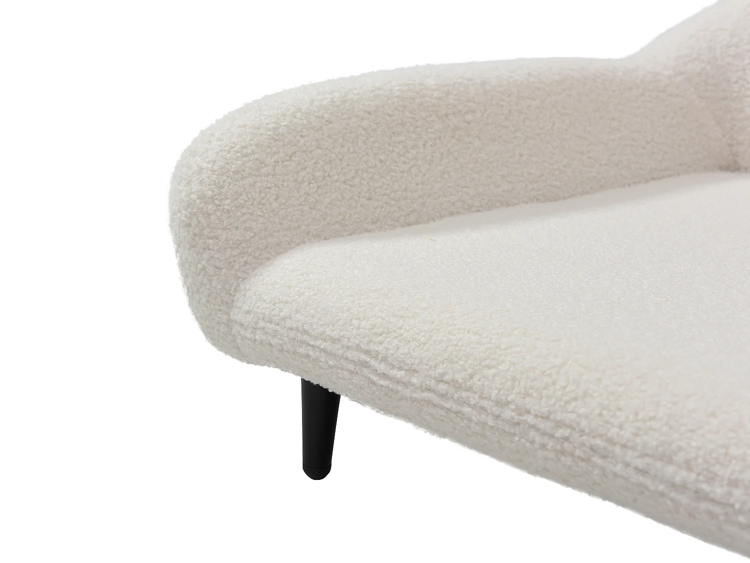 Canapé pour animaux en tissu bouclette et piètement métal - L.99 x P. 61 cm -  Blanc crème - ZOLIA