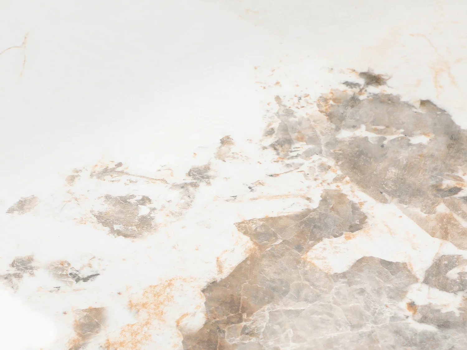 Couchtisch mit drehbaren Tischplatten - Keramik, Sicherheitsglas & taupefarbenes Metall - Marmor-Optik Weiß & Grau - ELDOVA