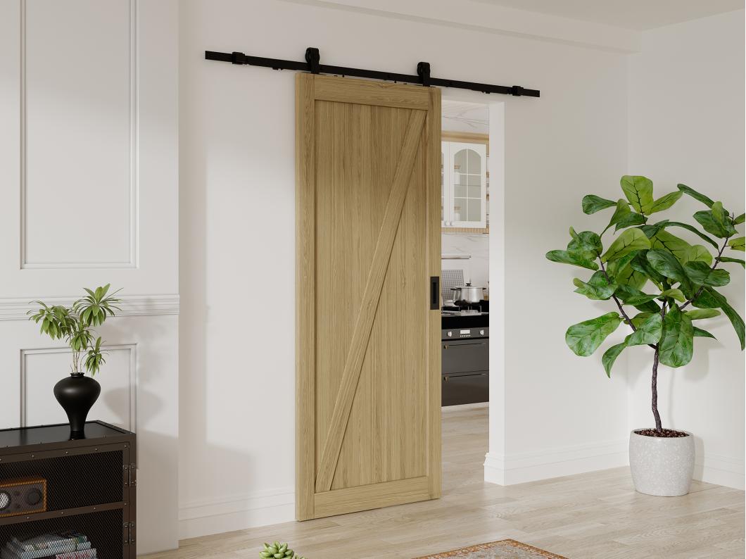 Porta scorrevole esterno muro H205 x L63 cm in Legno e MDF Naturale chiaro - BALERMA