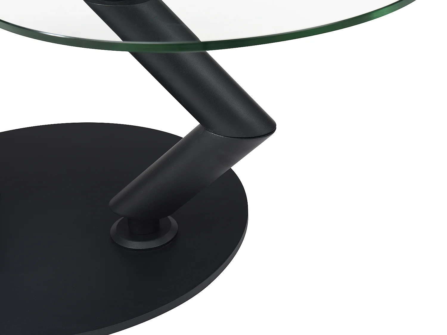 Mesa de centro com tampos giratórios em cerâmica, vidro temperado e metal, efeito mármore preto - ELDOVA