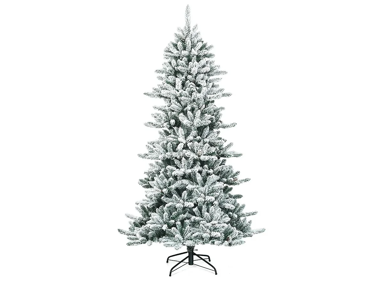 Albero di Natale artificiale "Pino innevato con pigne", 210 cm