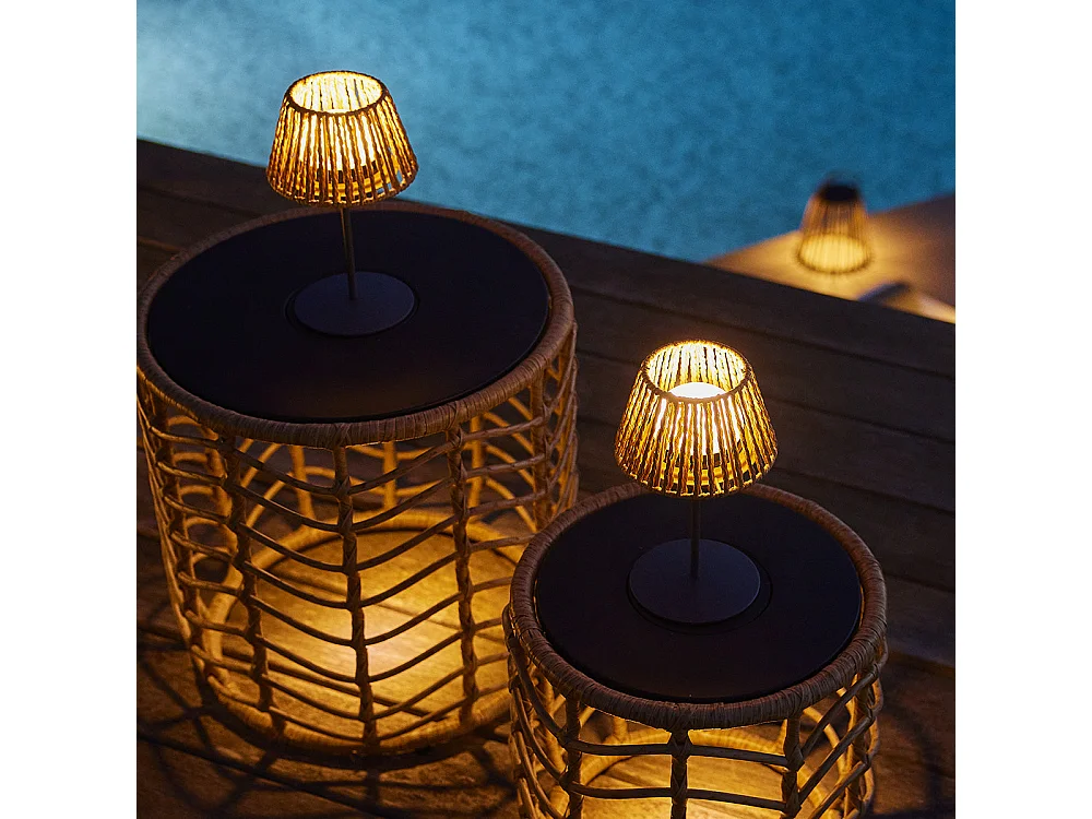 Lot de 2 lampes de table TWINS RAFFY Beige Corde H23,5 cm