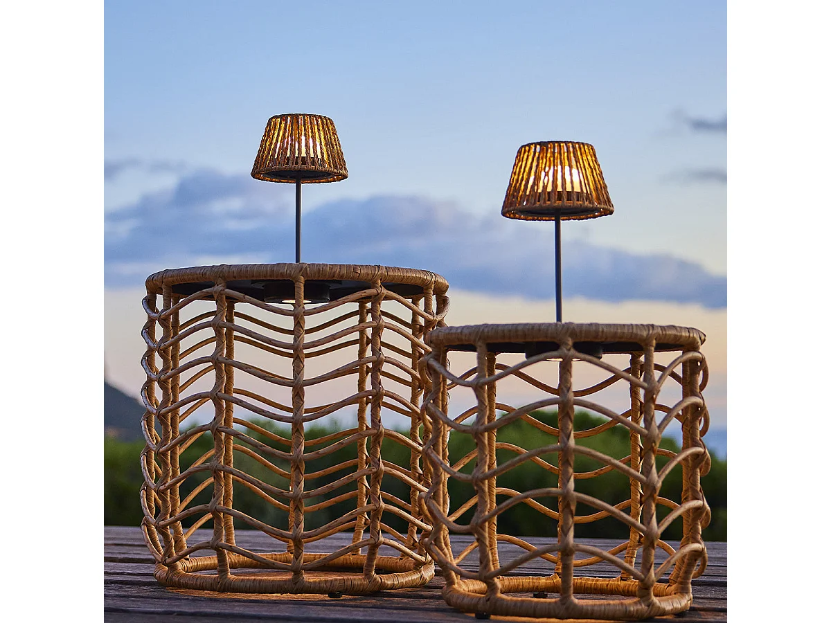 Lot de 2 lampes de table TWINS RAFFY Beige Corde H23,5 cm