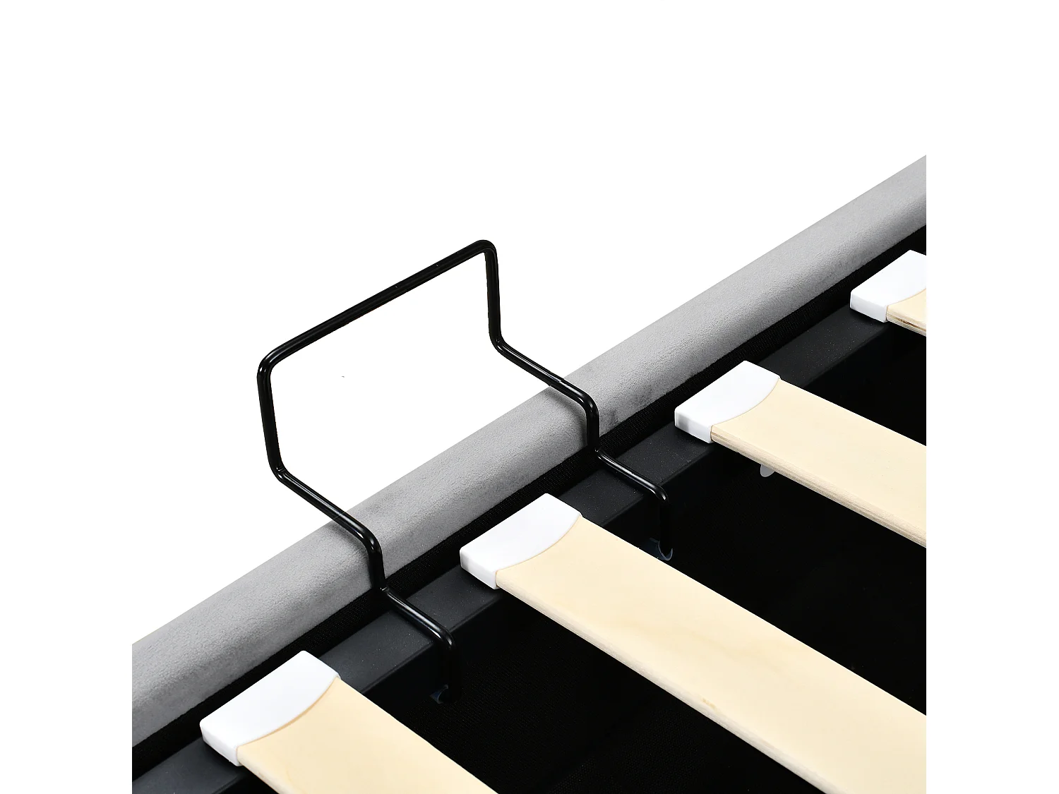 Lit coffre capitonné 180x200cm en velours - transformable en 2 lits simples - Gris