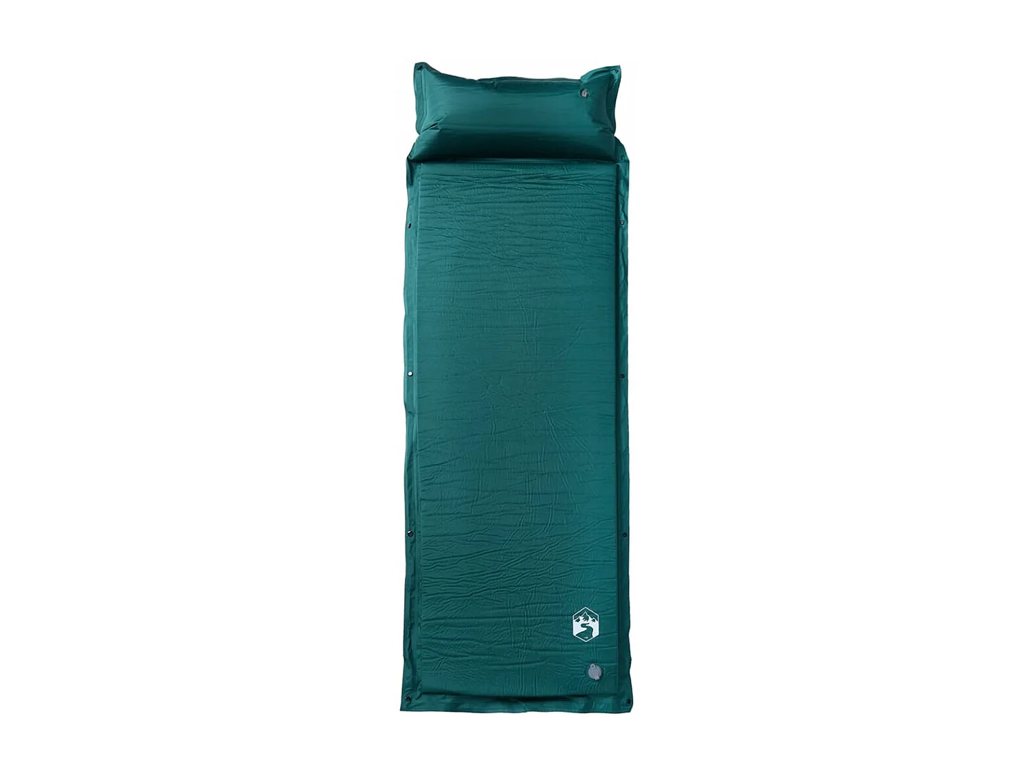 Matelas de camping autogonflant avec oreiller 1 personne vert FR100851