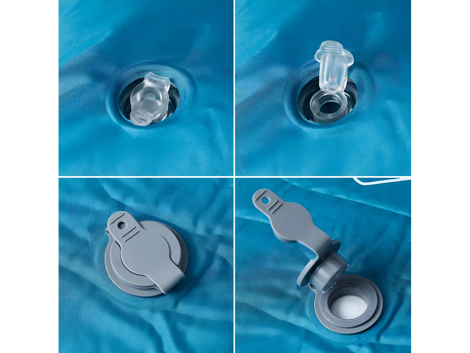 Matelas de camping autogonflant oreiller 1 personne turquoise FR149700