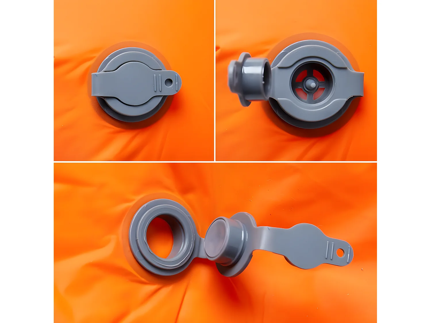 Colchón de camping inflable con almohada 1 persona naranja ES332472