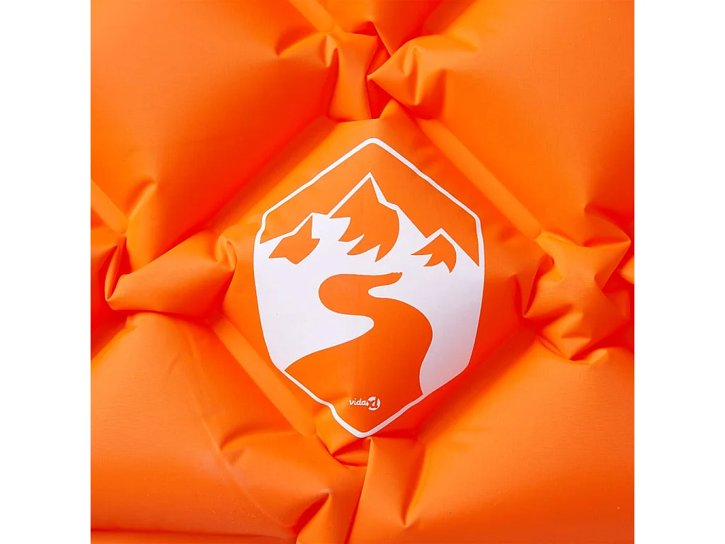 Matelas de camping gonflable avec oreiller 1 personne orange FR291423