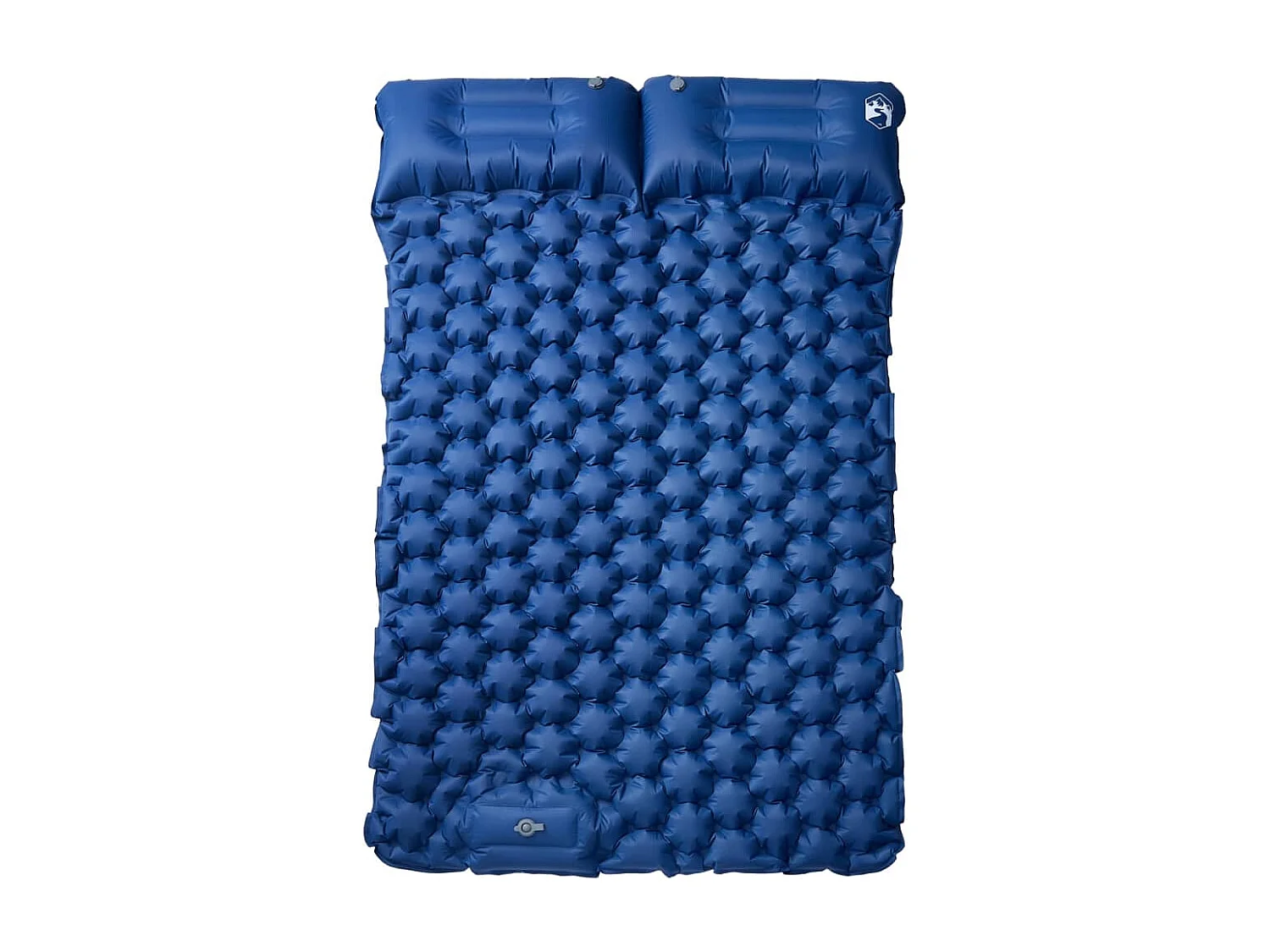 Colchón de camping autoinflable con almohadas 2 personas azul ES740489