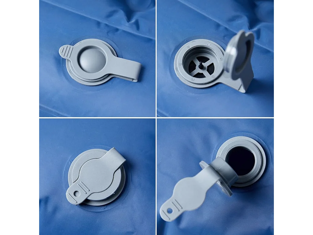 Colchón de camping autoinflable con almohadas 2 personas azul ES740489