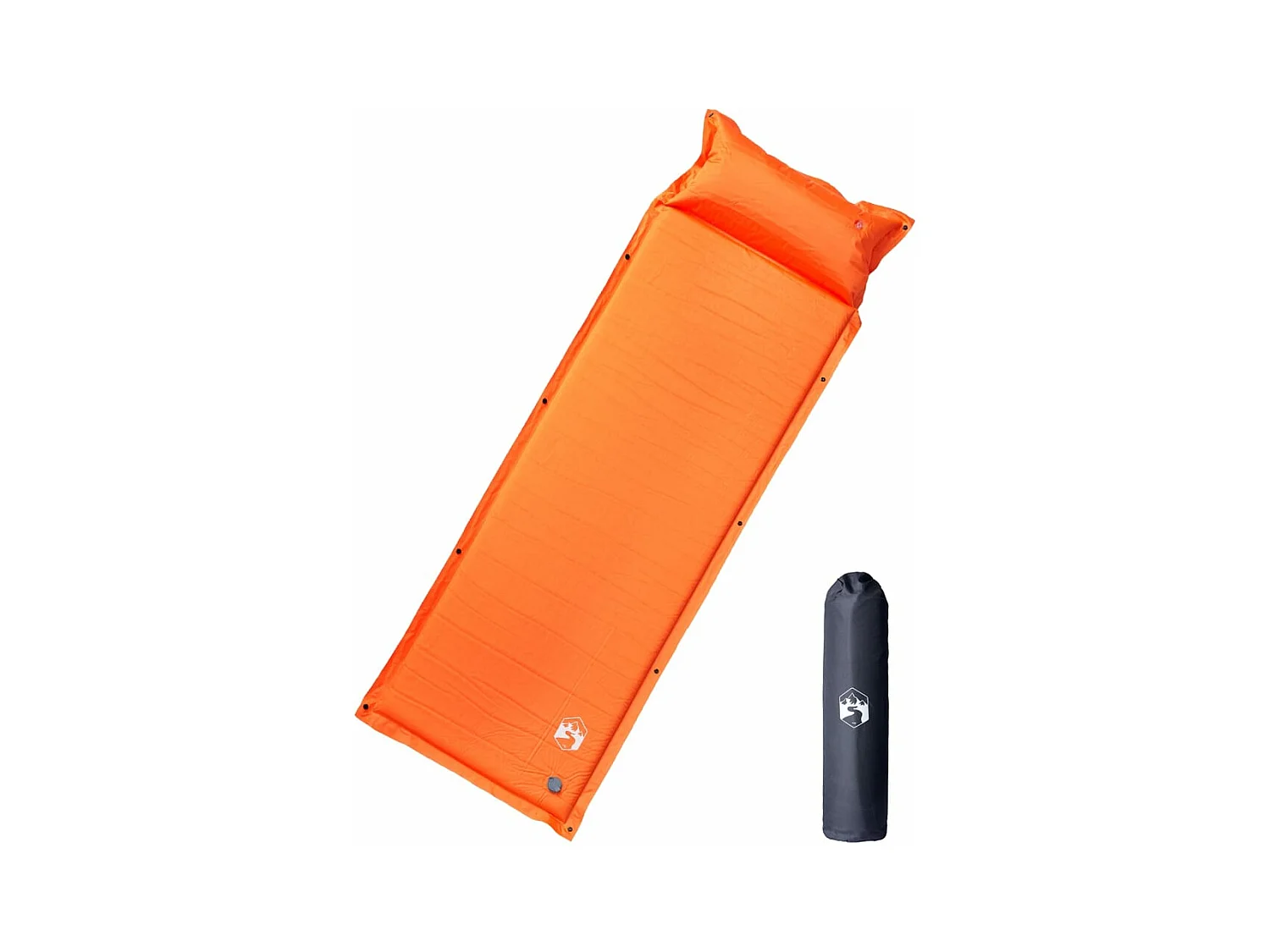 Matelas de camping autogonflant avec oreiller 1 personne orange FR900340