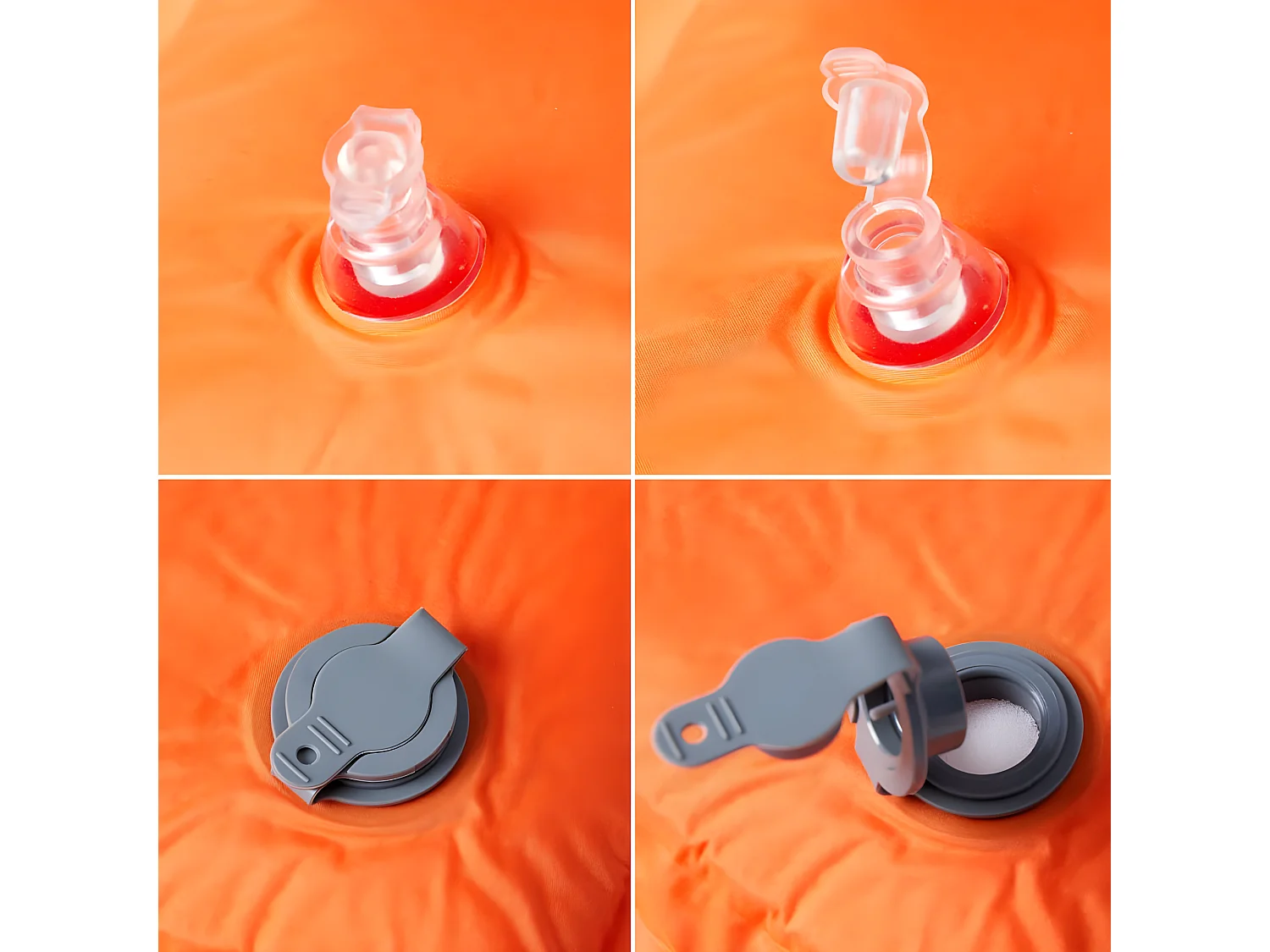 Kampeermatras met kussen zelfopblazend 1-persoons oranje BE628037