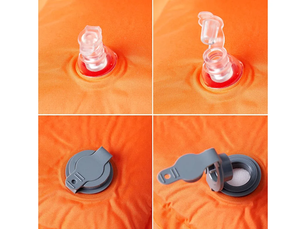 Colchón de camping autoinflable con almohada 1 persona naranja ES340252