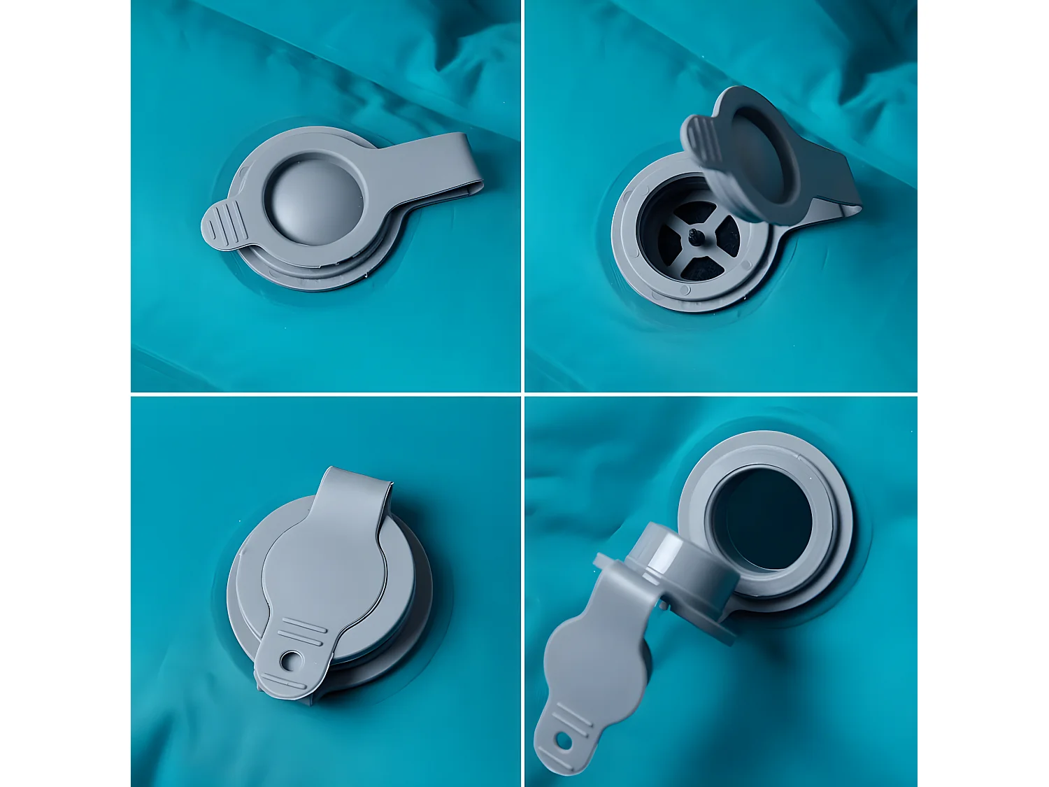 Matelas de camping autogonflant avec oreillers 2 personnes bleu FR810482