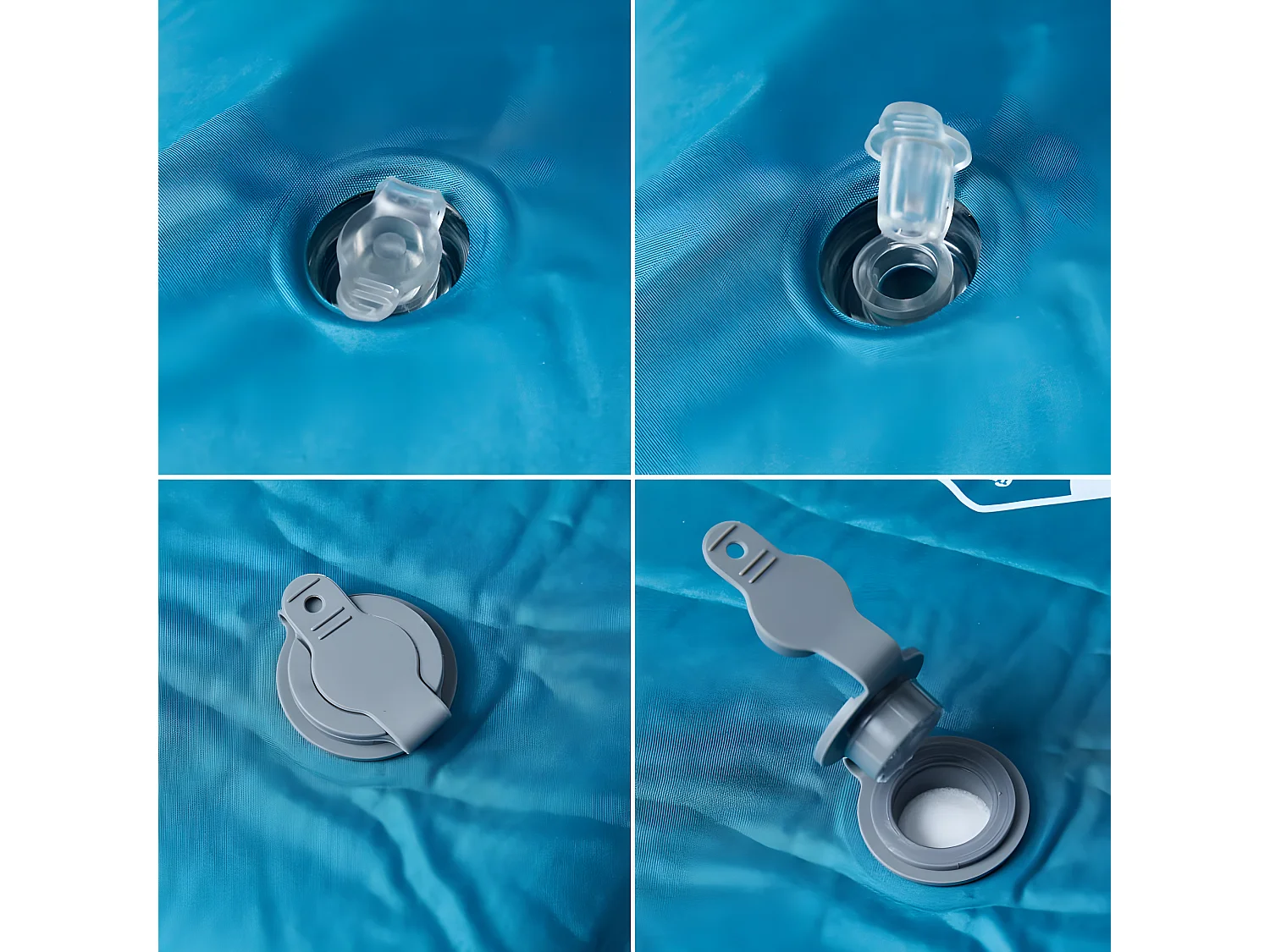 Matelas de camping autogonflant oreiller 1 personne turquoise FR711232