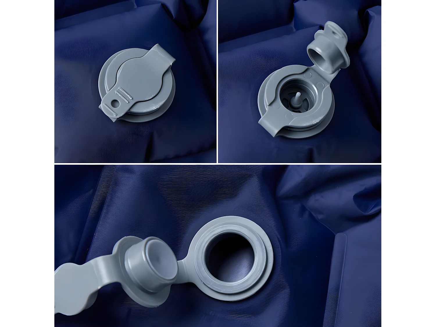 Matelas de camping gonflable 1 personne bleu marine 190x58x6 cm FR276983