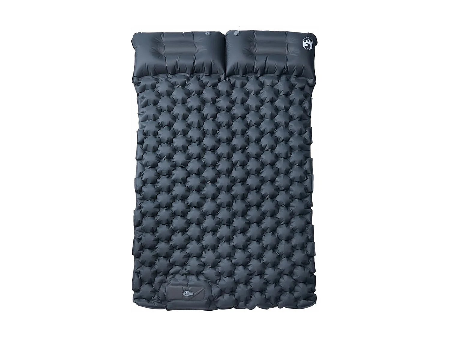 Matelas de camping autogonflant avec oreillers 2 personnes gris FR931932