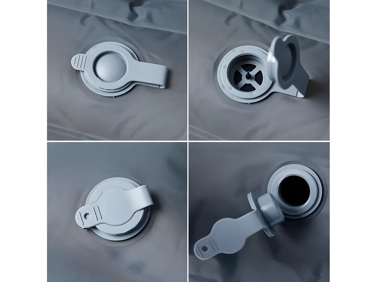 Matelas de camping autogonflant avec oreillers 2 personnes gris FR931932