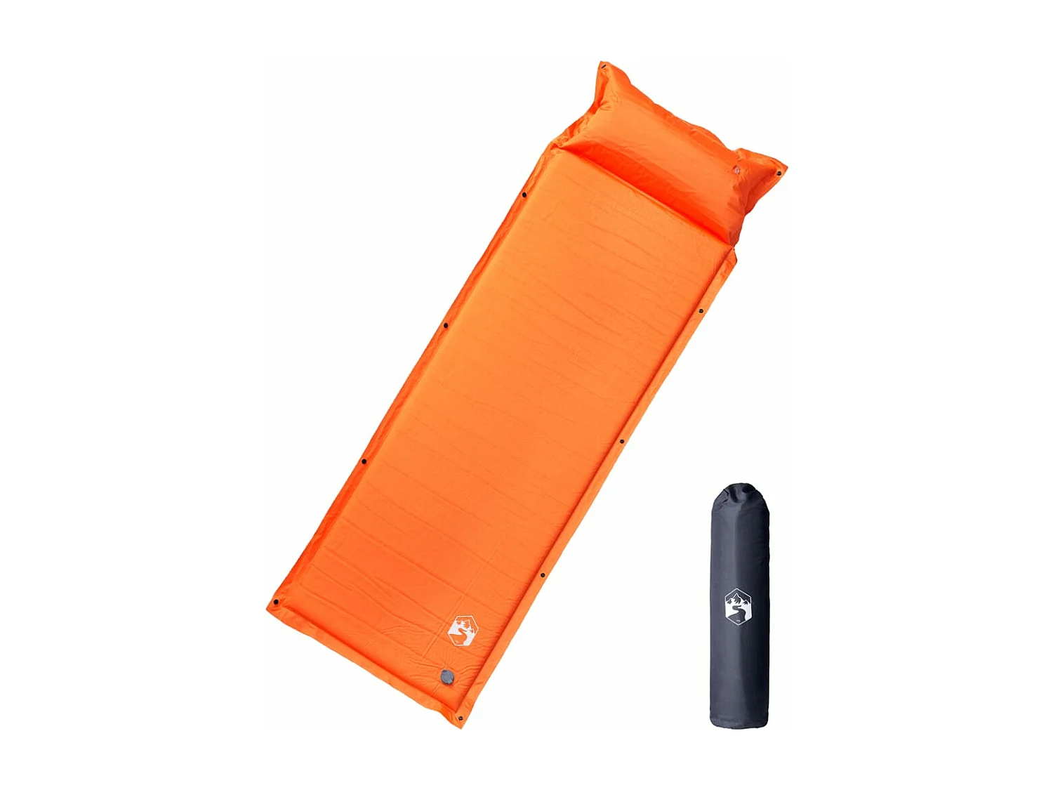 Kampeermatras met kussen zelfopblazend 1-persoons oranje BE501855