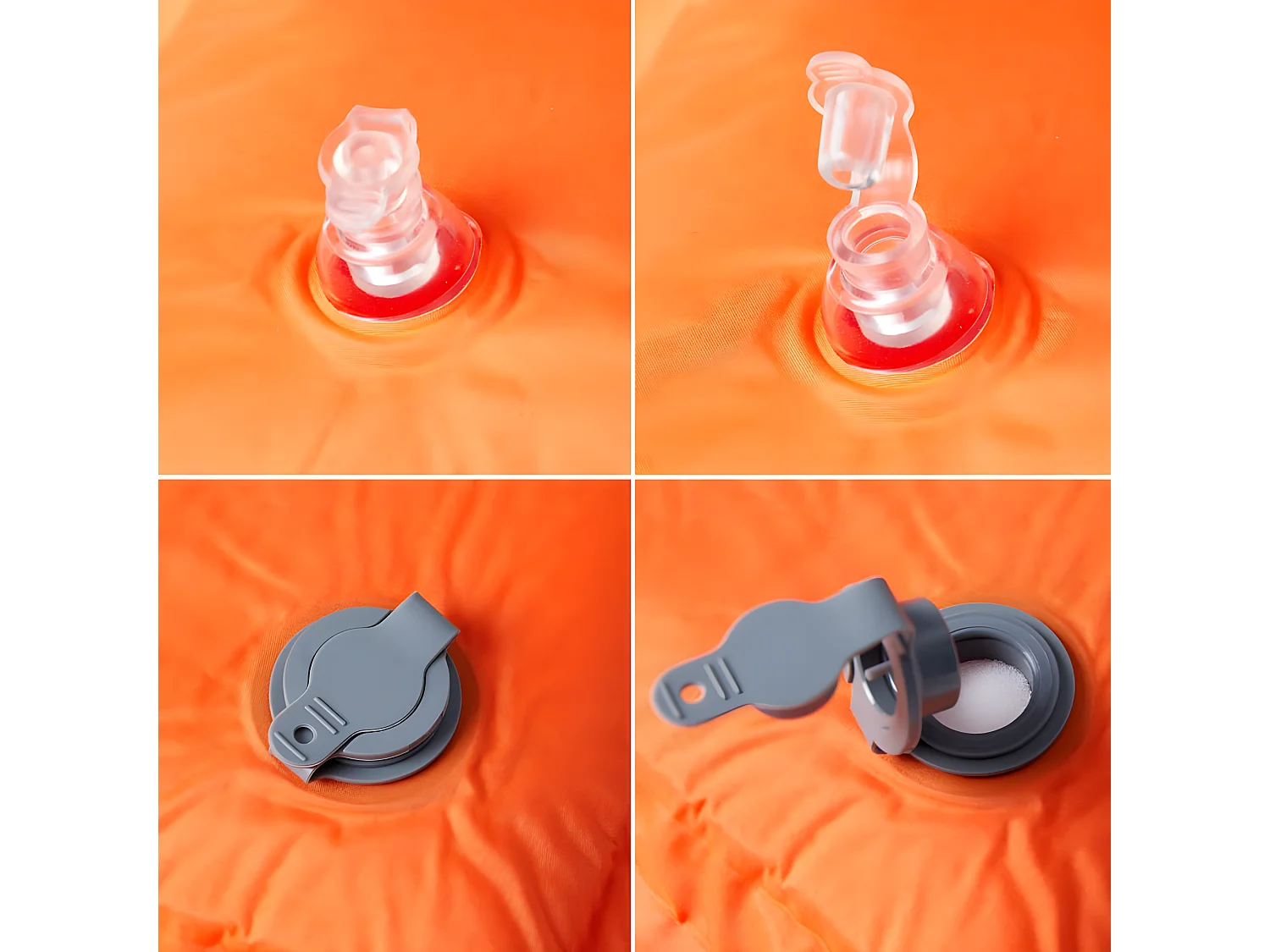 Kampeermatras met kussen zelfopblazend 1-persoons oranje BE501855