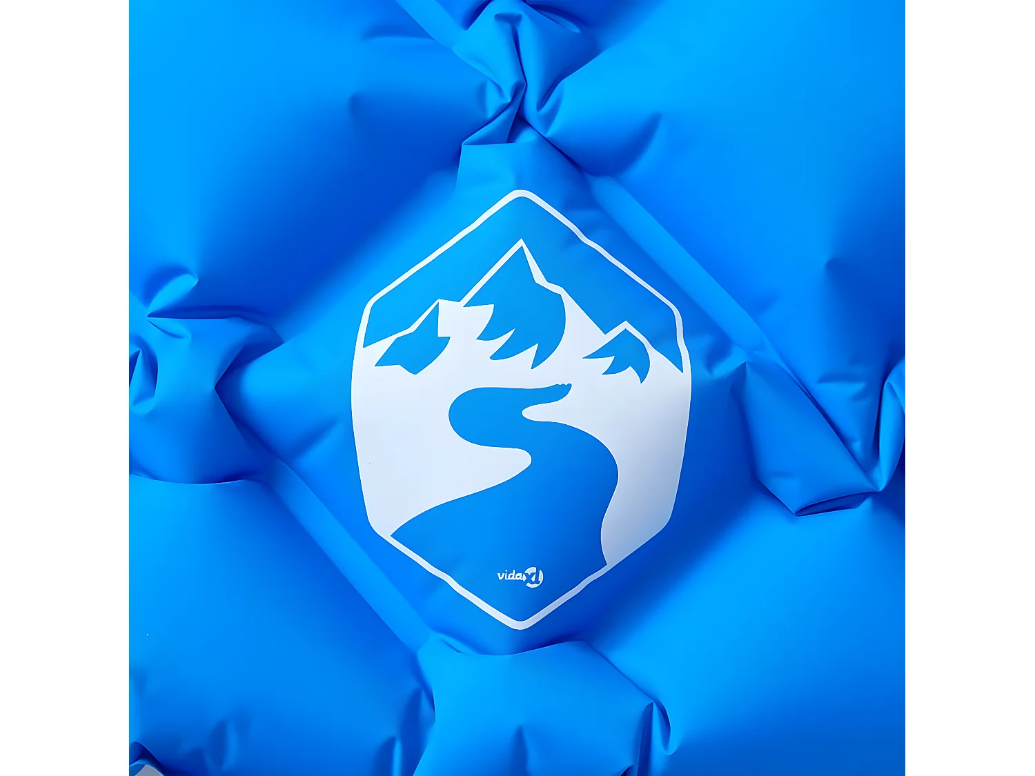 Matelas de camping gonflable avec oreiller 1 personne bleu FR965994