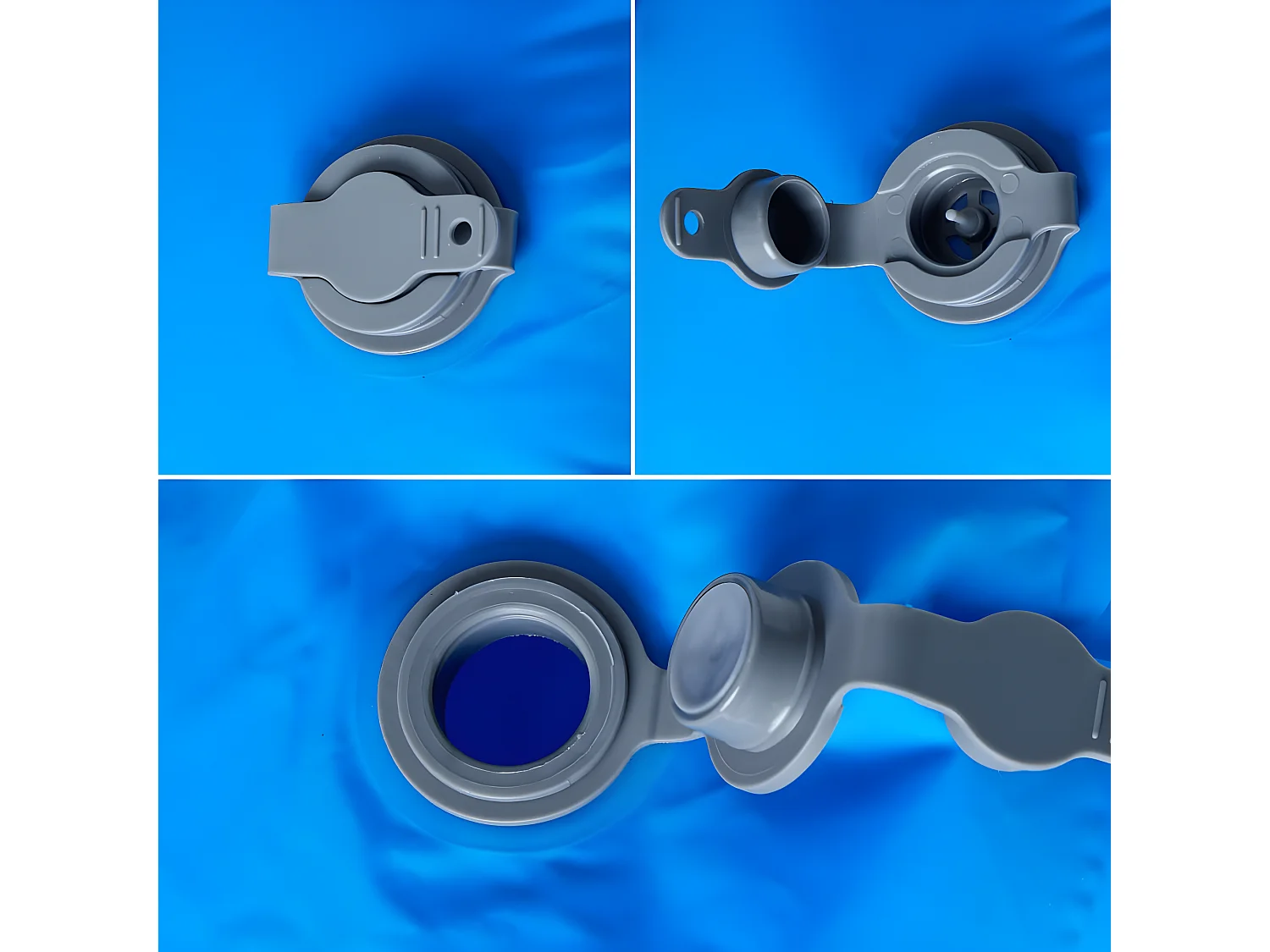 Matelas de camping gonflable avec oreiller 1 personne bleu FR965994