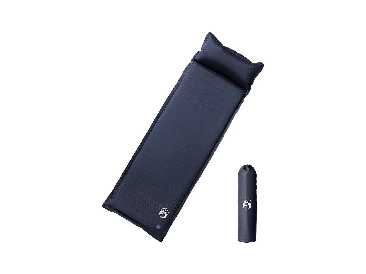 Kampeermatras met kussen zelfopblazend 1-persoons grijs BE872570