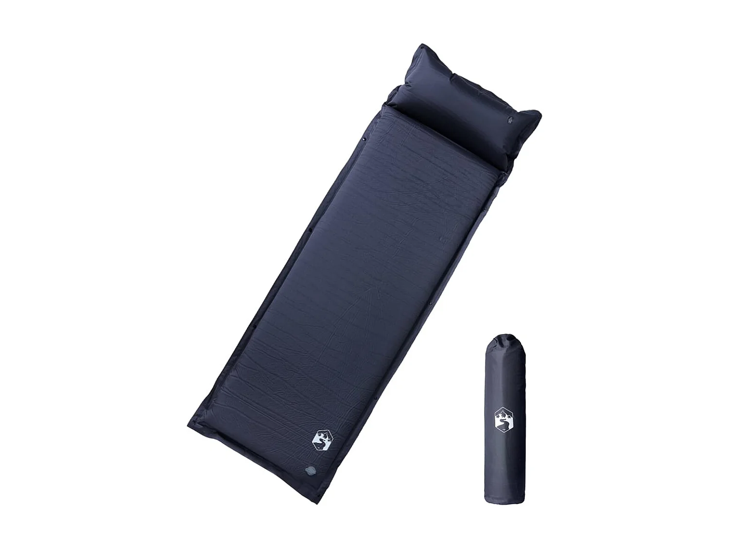 Matelas de camping autogonflant avec oreiller 1 personne gris FR333538