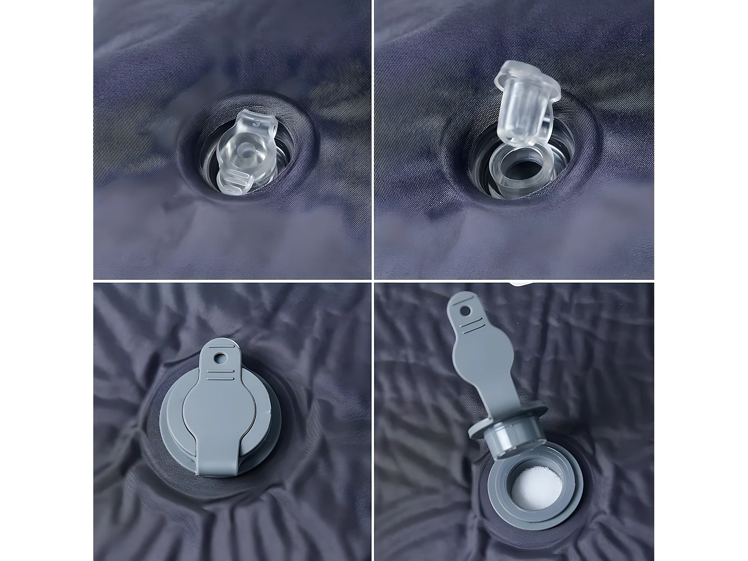 Matelas de camping autogonflant avec oreiller 1 personne gris FR333538