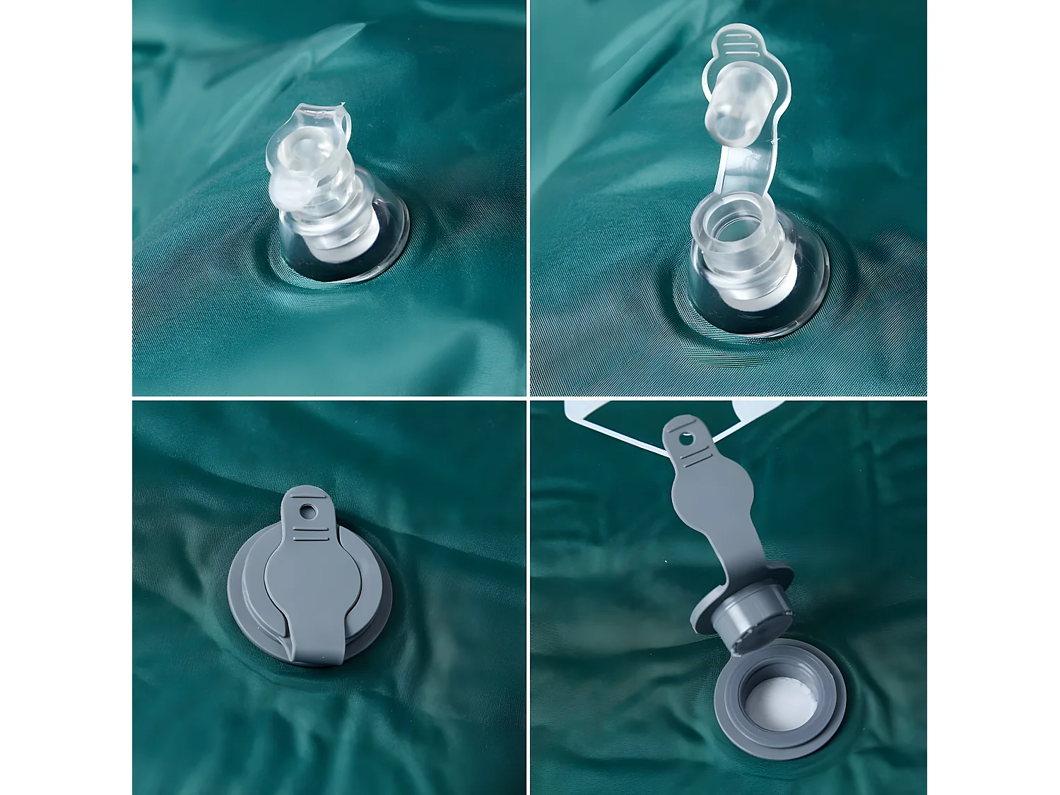 Matelas de camping autogonflant avec oreiller 1 personne vert FR525613