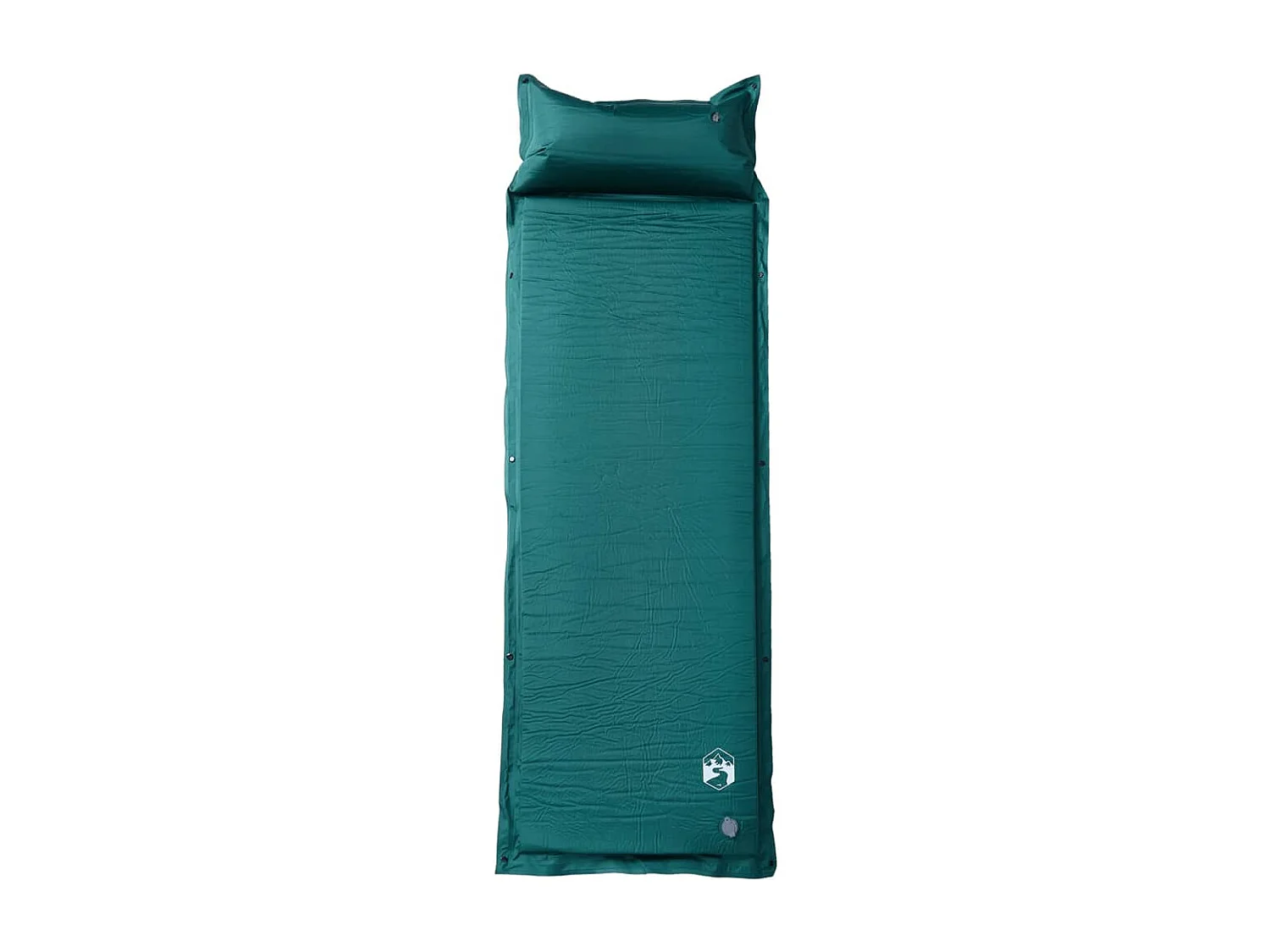 Matelas de camping autogonflant avec oreiller 1 personne vert FR525613
